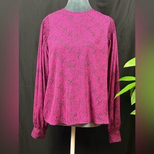 Worthington Vibrant Pink and Black Top